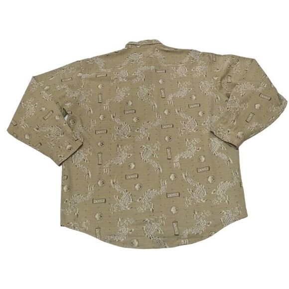 Avirex Long Sleeve Lobster‎ All Over Print Button Up Shirt XL Green - Picture 5 of 7